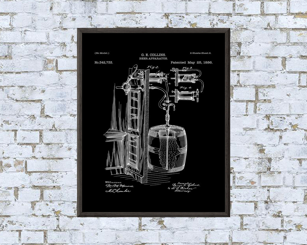Vintage Beer Apparatus Patent Art Print: 7 Backgrounds (Digital Download)