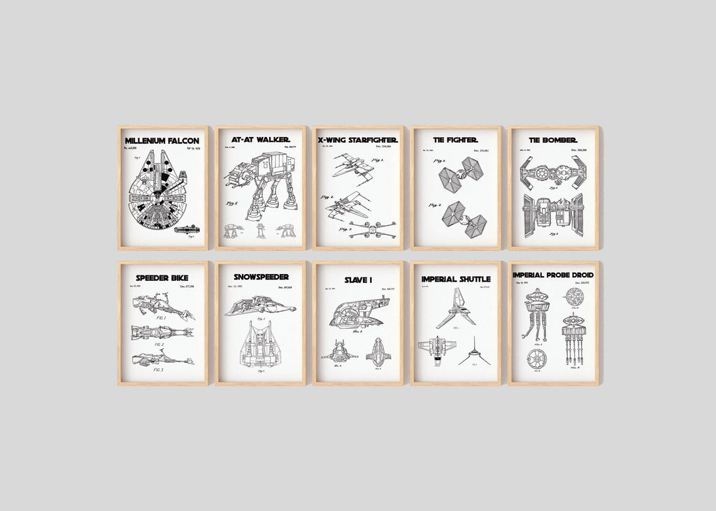 Star Wars Patent Art Prints: Vehicle Blueprint Set (Digital Download)