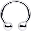 14G 1/2 Solid 14K White Gold Horseshoe Circular Barbell