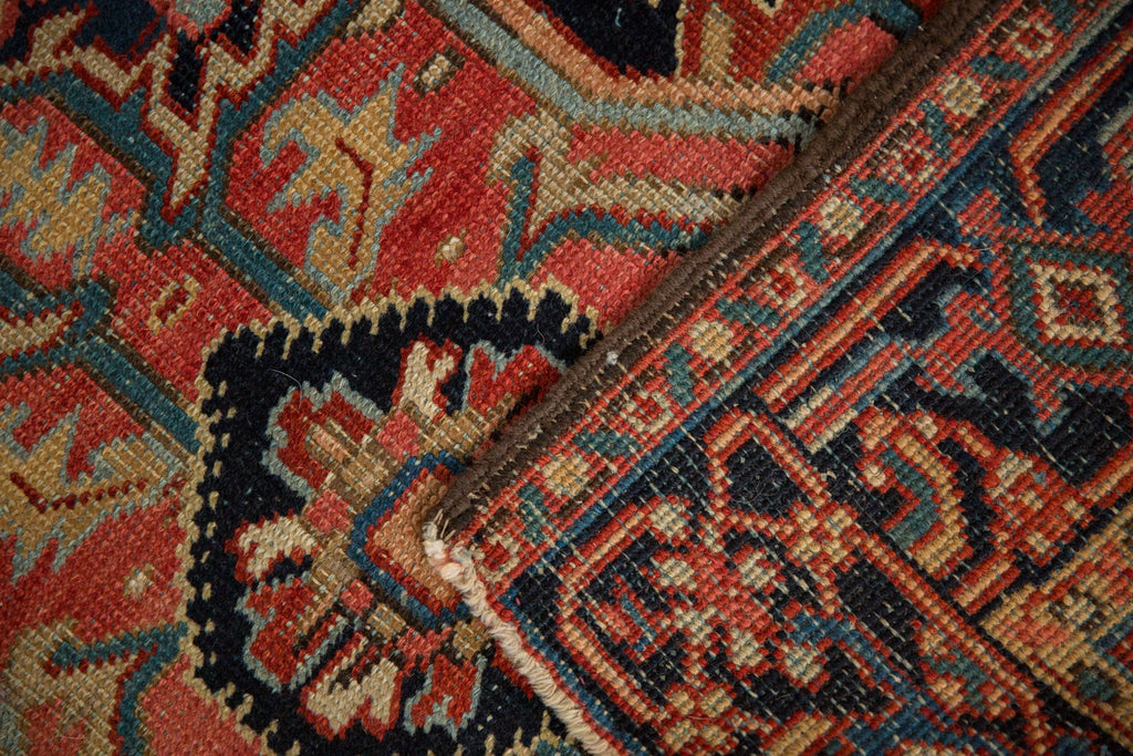 3.5x4.5 Vintage Heriz Square Rug