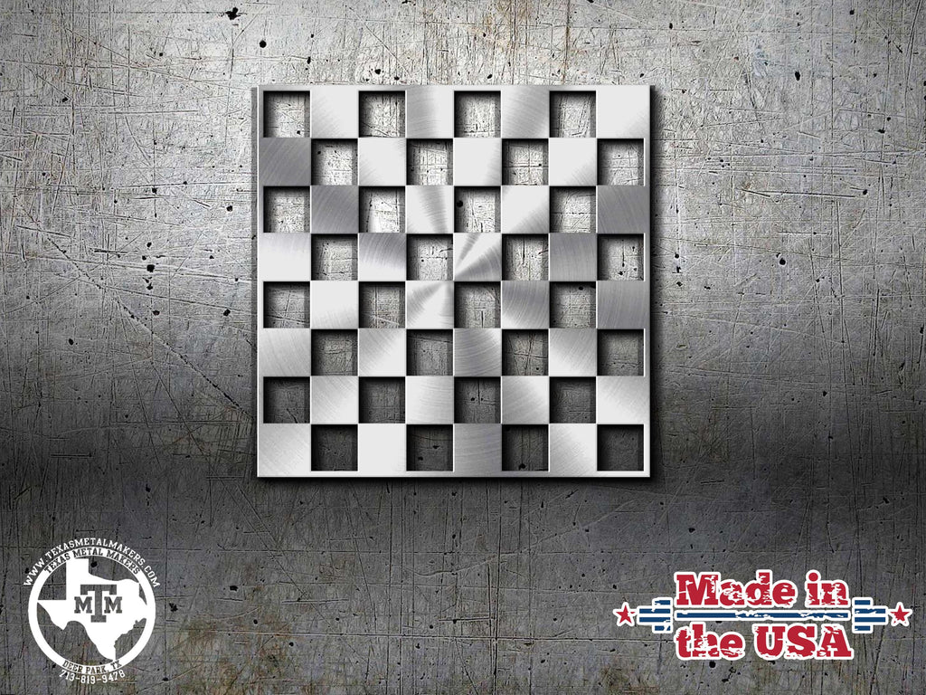 Steel Checkerboard Stencil: Router & Paint Template