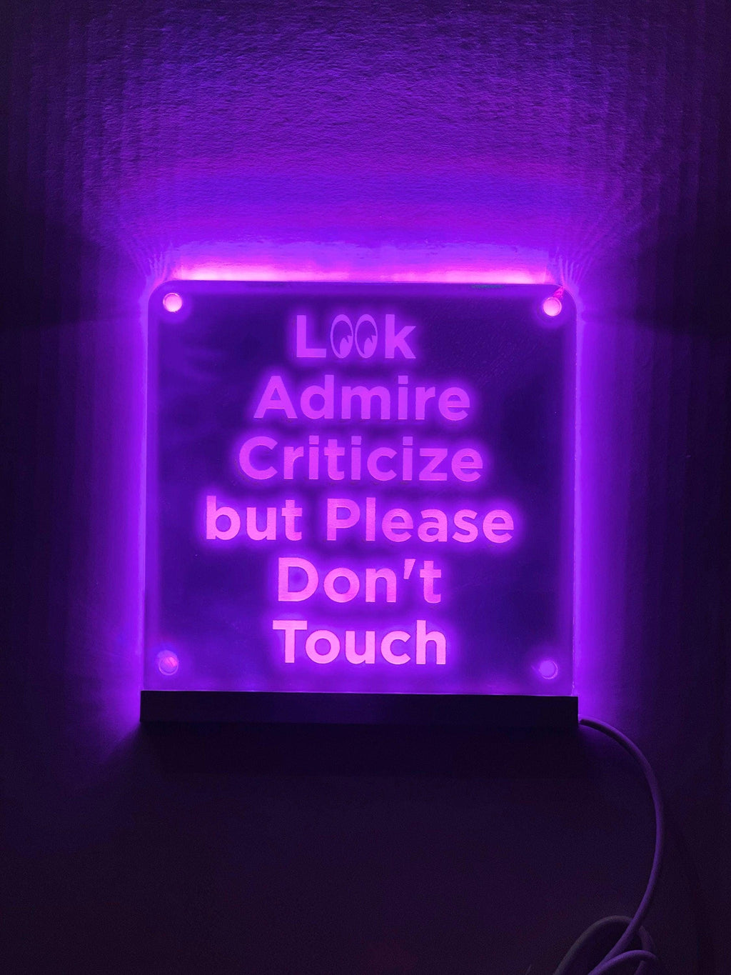Car Show 'Do Not Touch' LED Sign: 7-Color USB Light