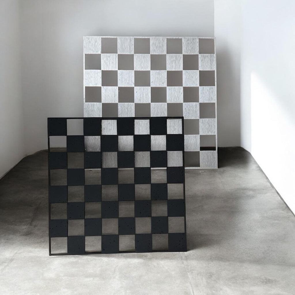 Steel Checkerboard Stencil: Router & Paint Template