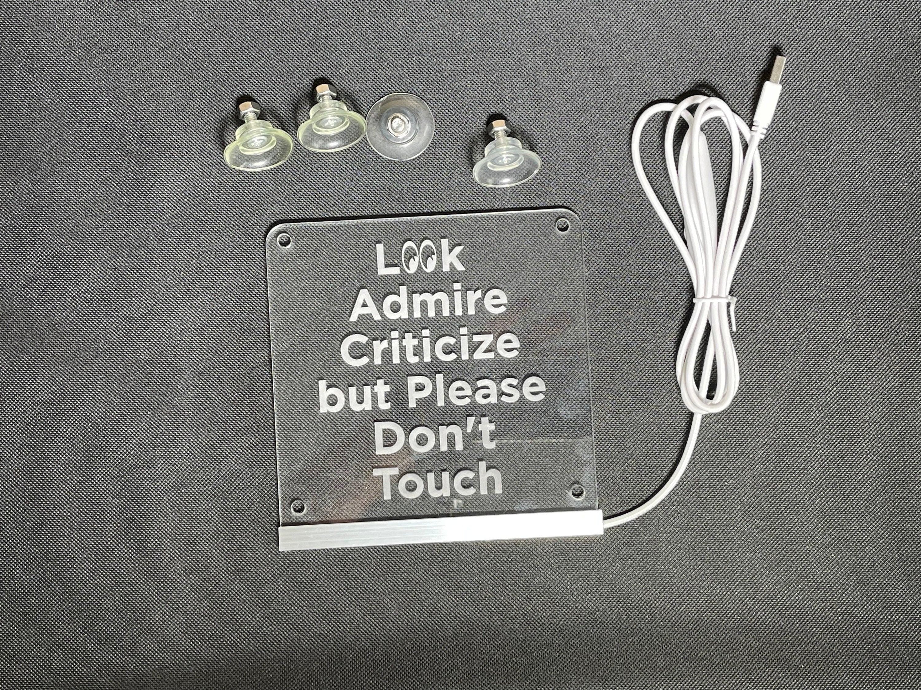 Car Show 'Do Not Touch' LED Sign: 7-Color USB Light