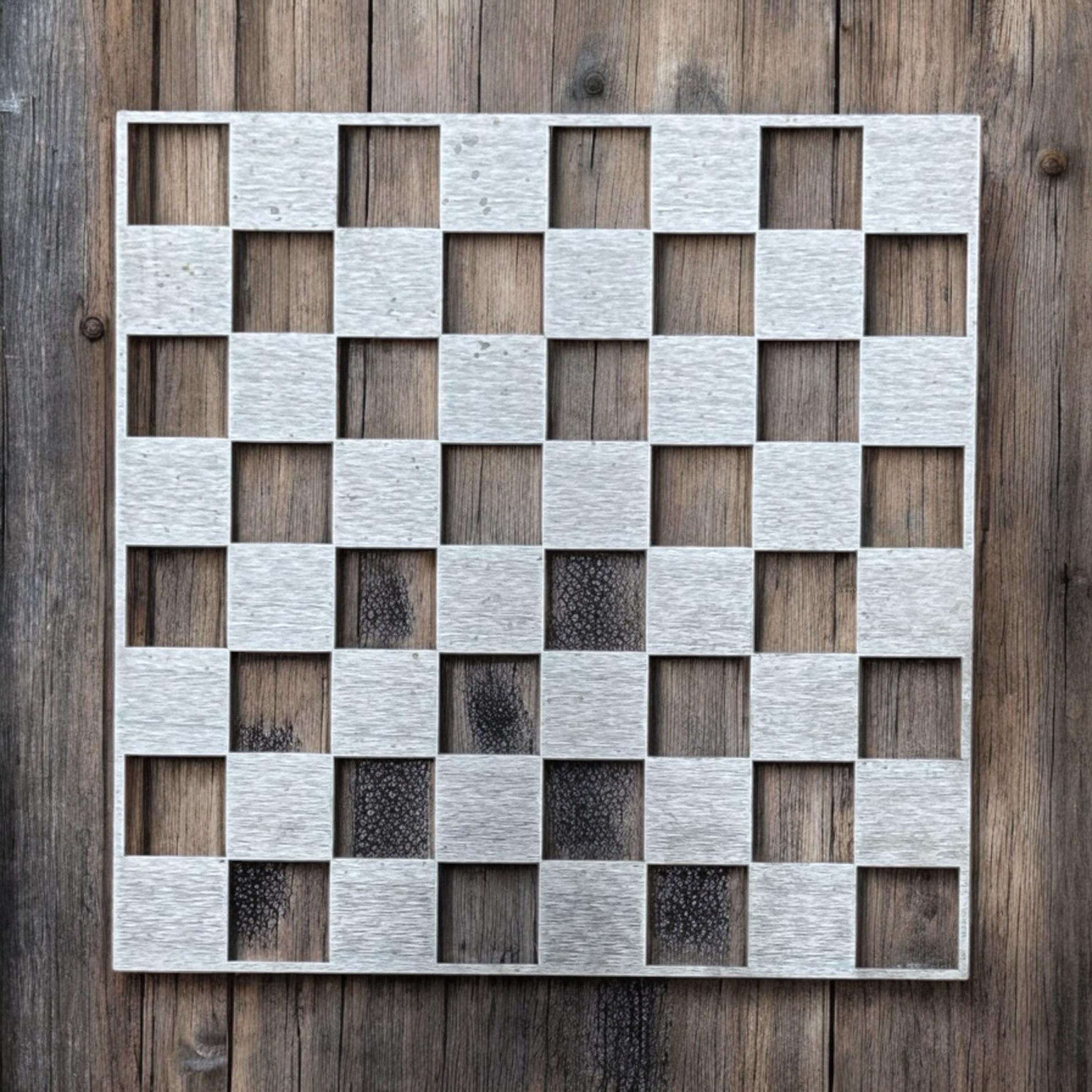 Steel Checkerboard Stencil: Router & Paint Template