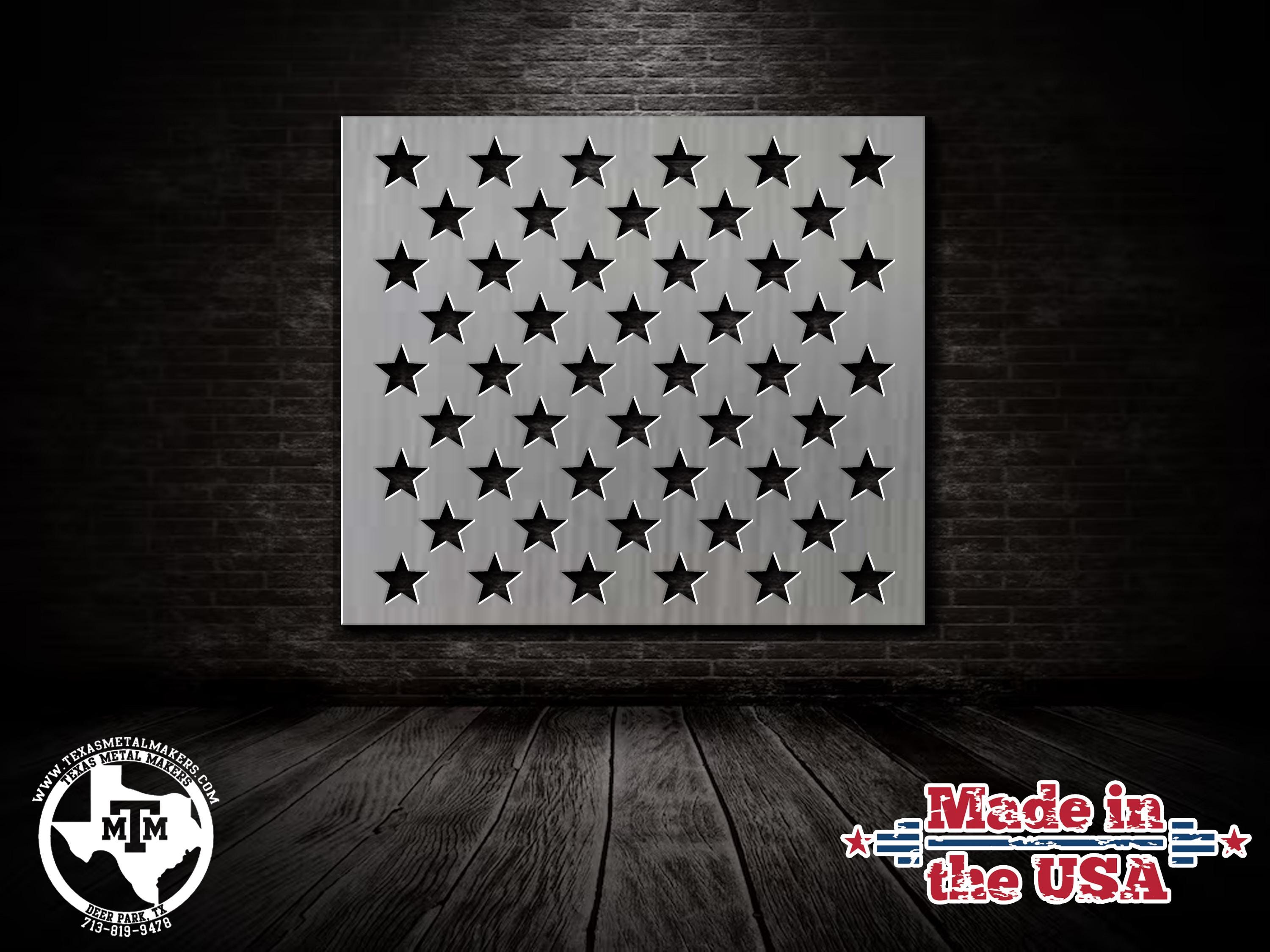 Steel Star Stencil: American Flag Woodworking, Sizes Up to 6ft
