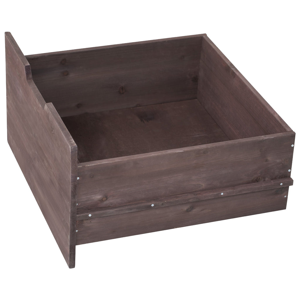 Outdoor Kitchen Island Grill Cart Fir Wood Stainless Steel 66.5