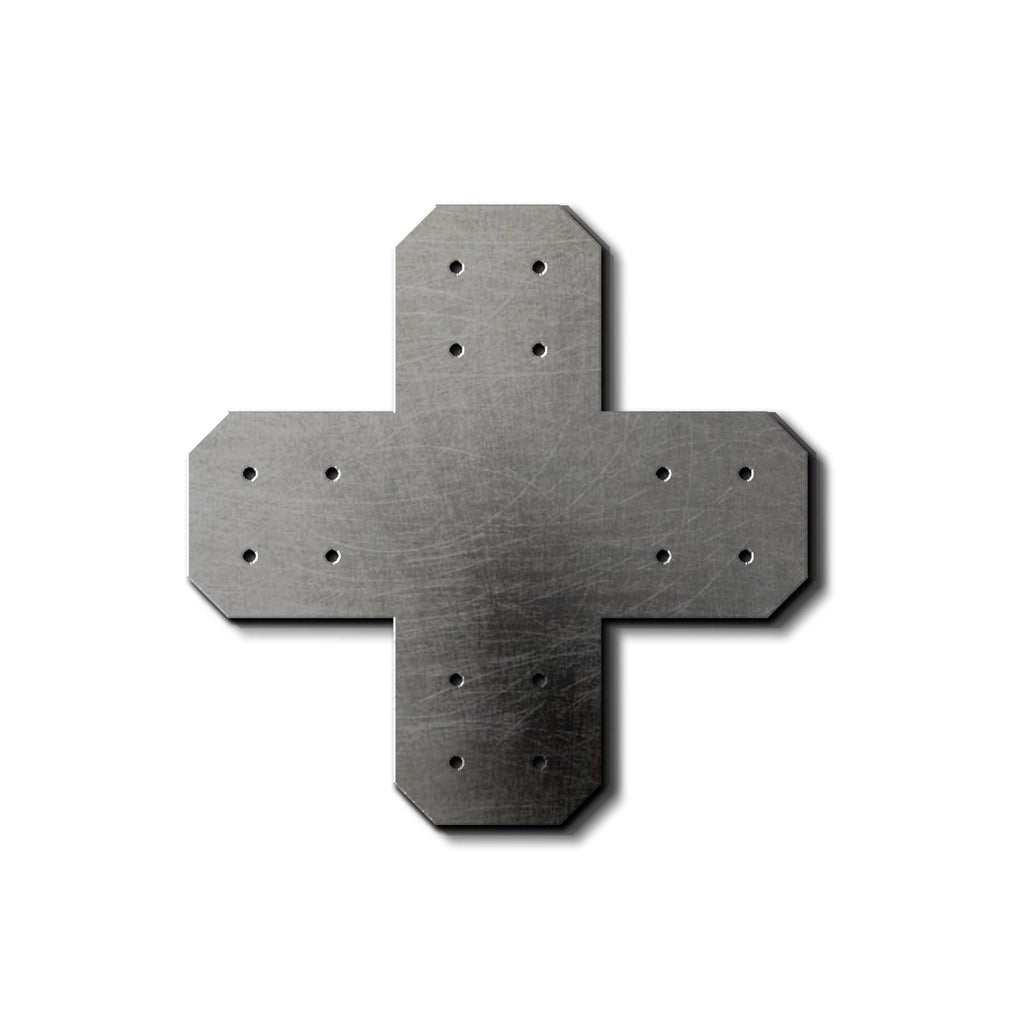 8" Chamfered Steel X Bracket: Pergola Post Support
