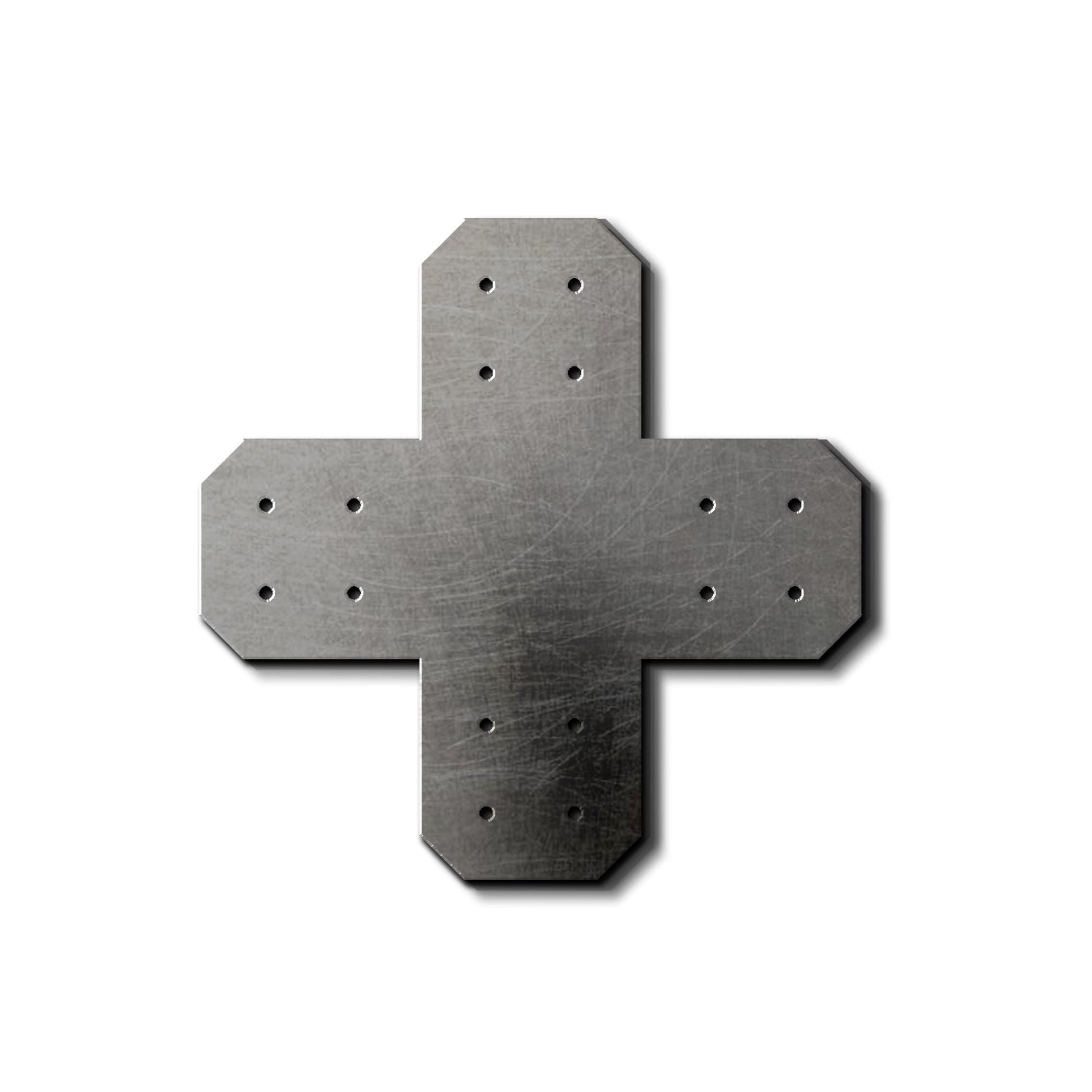 8" Chamfered Steel X Bracket: Pergola Post Support
