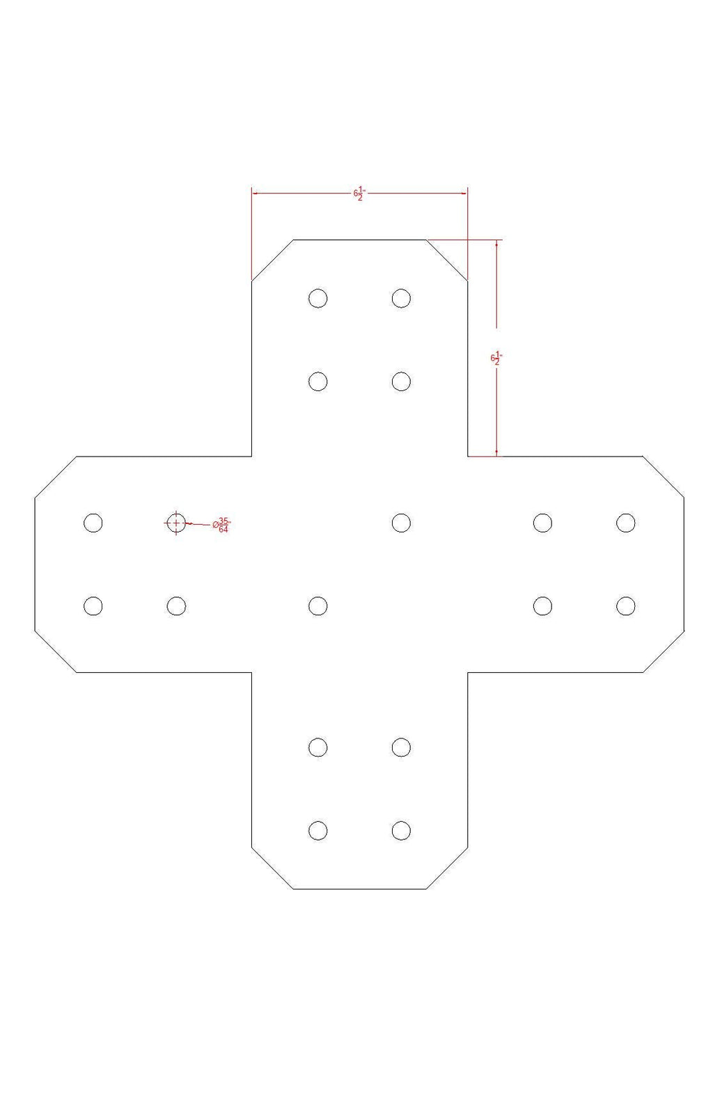 8" Chamfered Steel X Bracket: Pergola Post Support