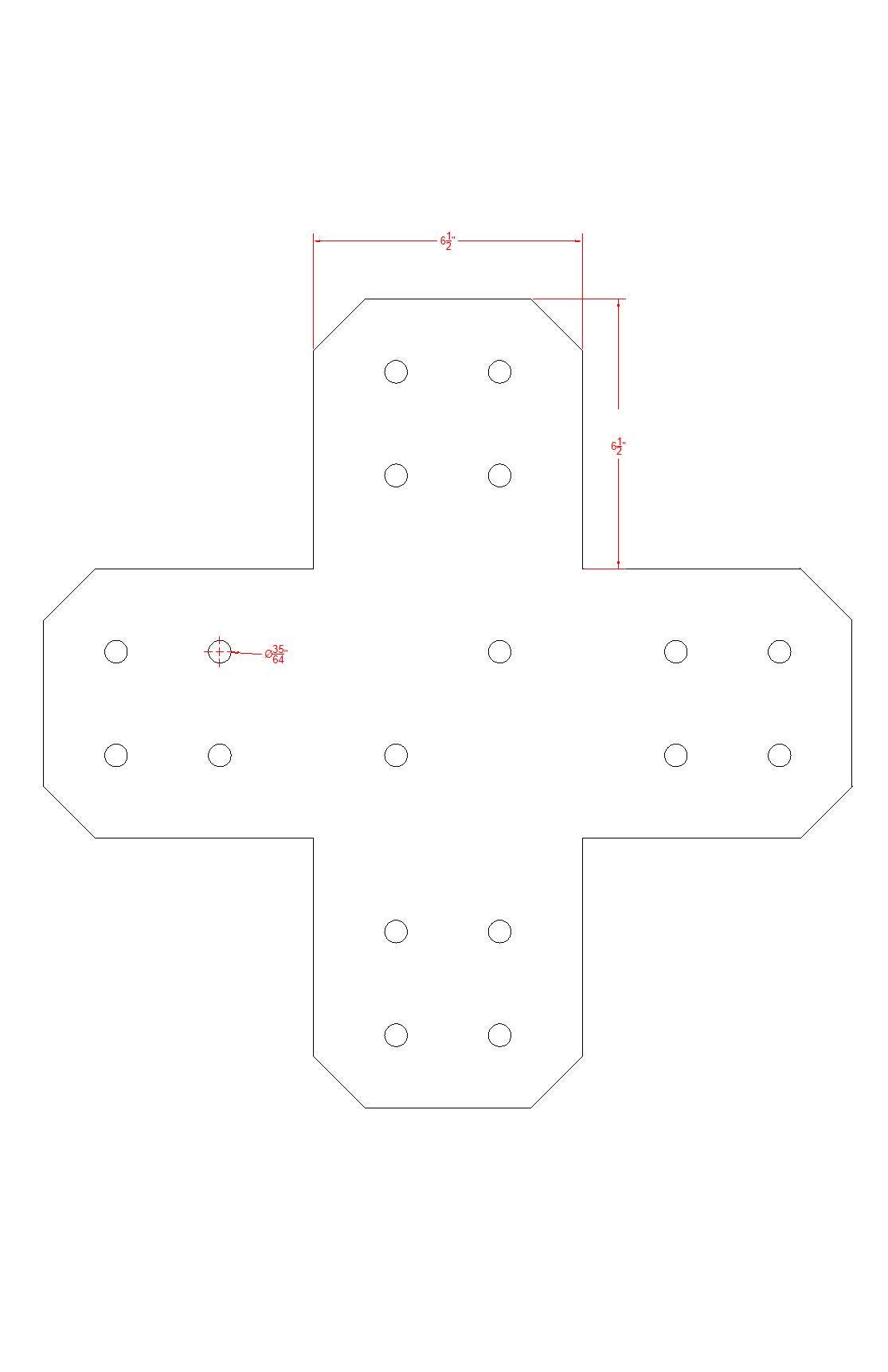 8" Chamfered Steel X Bracket: Pergola Post Support
