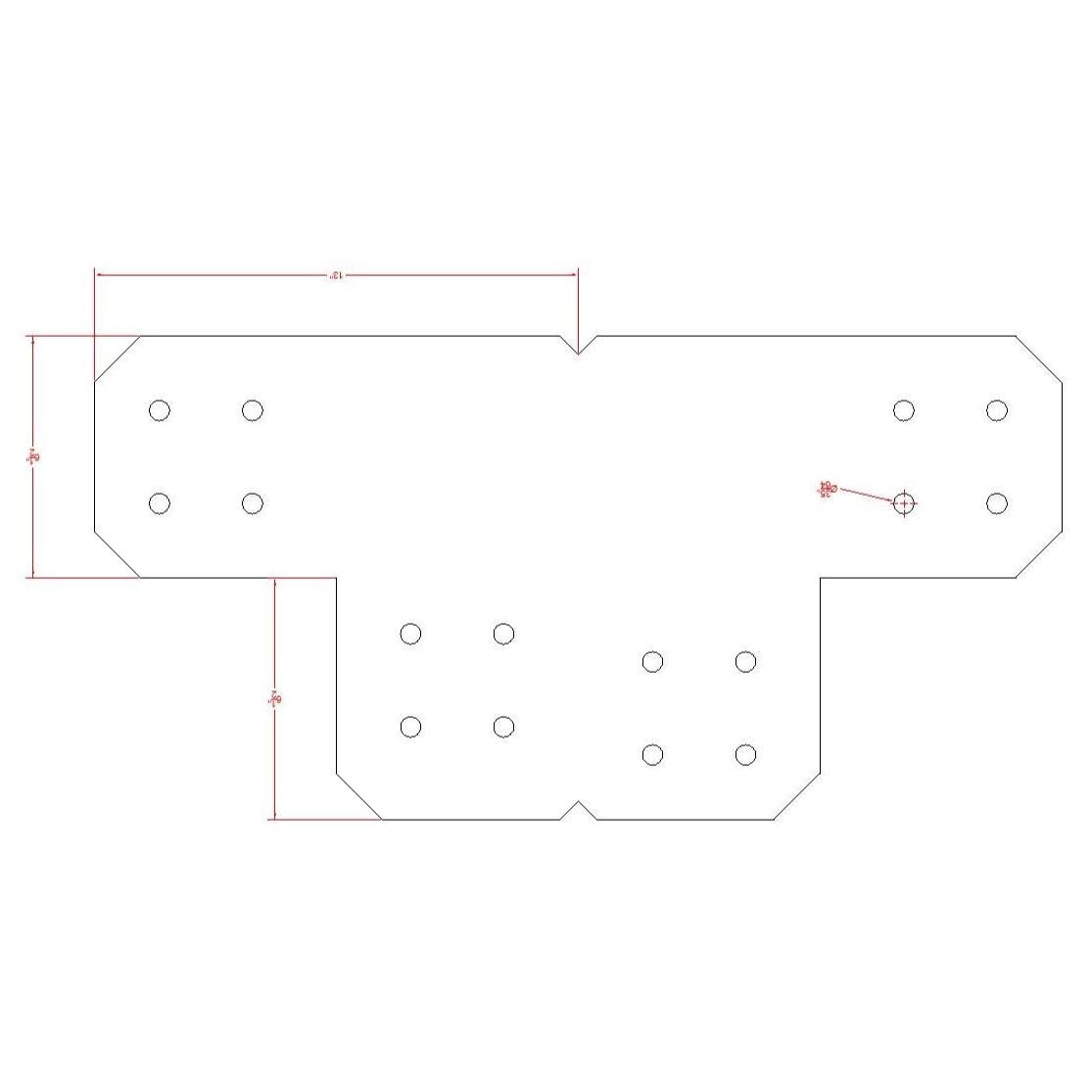 Chamfered Design Corner Bracket for 8" Post, 8x8 Corner Support Bracket, 8x8 Pergola Bracket, 8 inch Post Bracket, 8x8 Corner Bracket