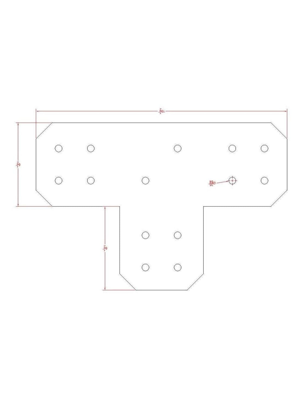 Chamfered 8" Steel T Bracket: Pergola Truss Support