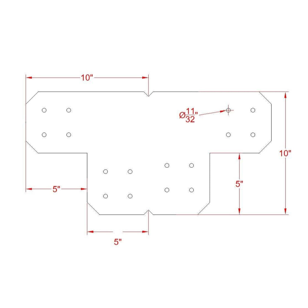 Chamfered Design Corner Bracket for 6x6 Post, 6x6 Corner Support Bracket, 6x6 Pergola Bracket, 6 inch Post Bracket, 6x6 Corner Bracket