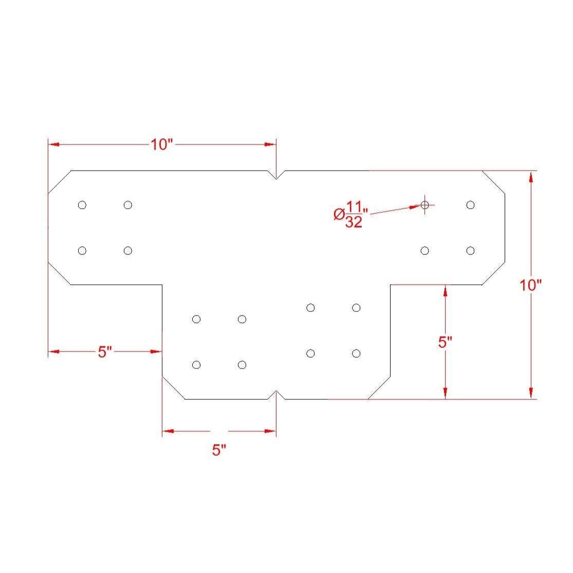 Chamfered Design Corner Bracket for 6x6 Post, 6x6 Corner Support Bracket, 6x6 Pergola Bracket, 6 inch Post Bracket, 6x6 Corner Bracket