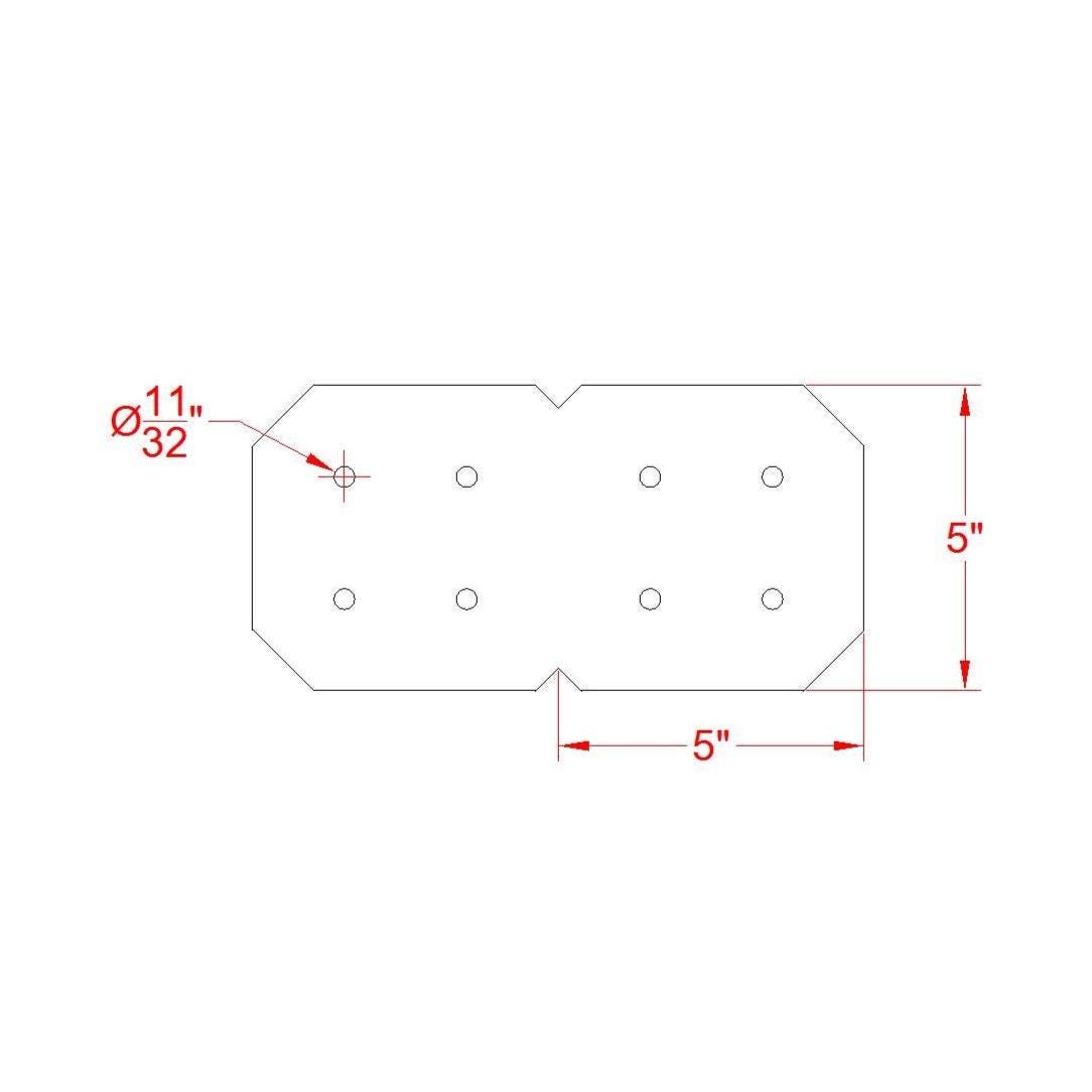 90 Degree Chamfered Angle Bracket for 6x6 Wood Post, 6x6 Angle Bracket, Wood Post Bracket, Angle Support Bracket, Pergola Bracket, Dog Eared