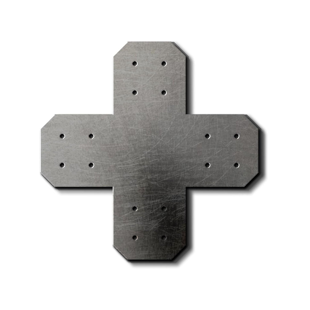 Chamfered Design X Bracket for 6x6 Post, 6x6 Bolt Plate, 6 Inch X Support Bracket, Pergola Bracket, 6 inch Cross Bracket | Made in the USA!
