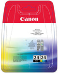 New, Pre-Owned - Canon BCI-24 Black & Color Ink Cartridge, 6881A064