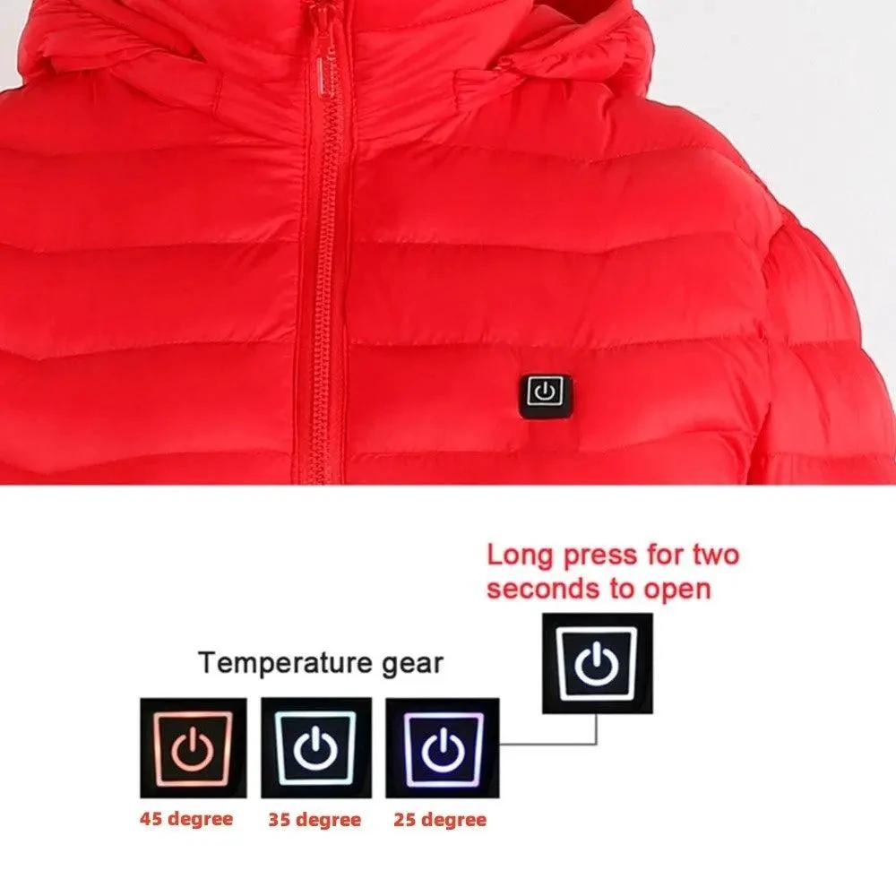 New Heated Jacket Coat USB Electric Jacket Cotton Coat Heater Thermal Clothing Heating Vest Men's Clothes Winter