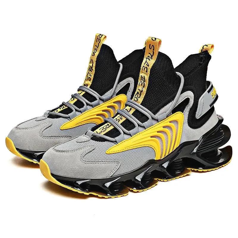 Fly Woven Mesh High-Top Sneakers - Breathable Thick-Soled Running Shoes