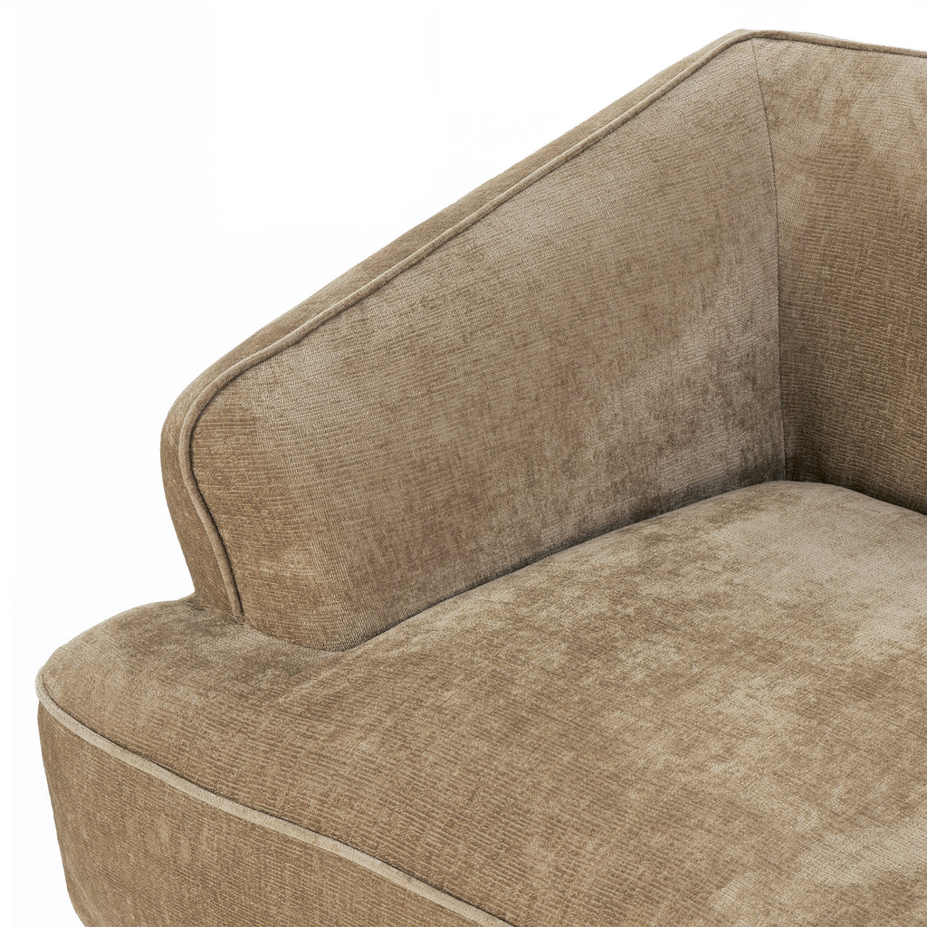 Sectional Sofa L-Shape Deep Seat Polyester Off-White 4 Seat 122 In
