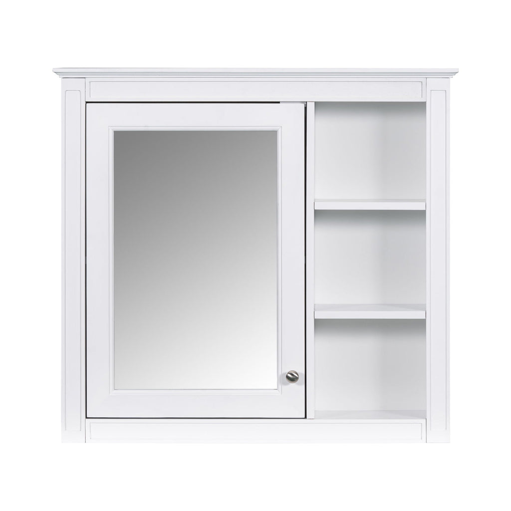 Bathroom Vanity With Medicine Cabinet, Royal Mirror Cabinet, Modern Bathroom Storage Cabinet With 2 Soft Closing Doors And 4 Drawers