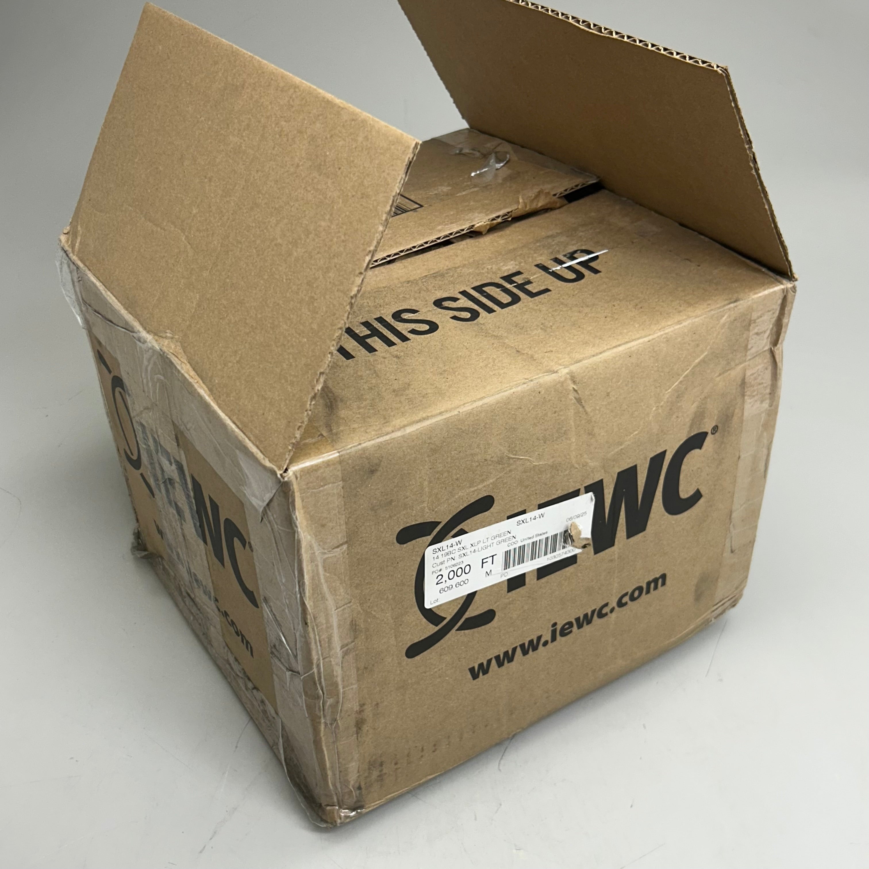 IEWC Stranded Bare Copper Primary Insulated Wire 2,000' (New Other-Slightly Damaged) Light Green SXL14-W