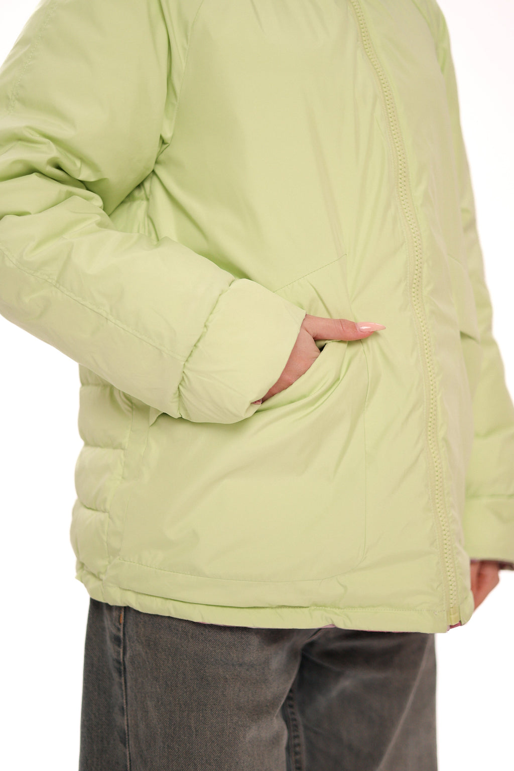 Reversible Demi-Season Jacket in Iris/Lemongrass