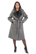 Genuine Silver Fox Virgin Wool Coat