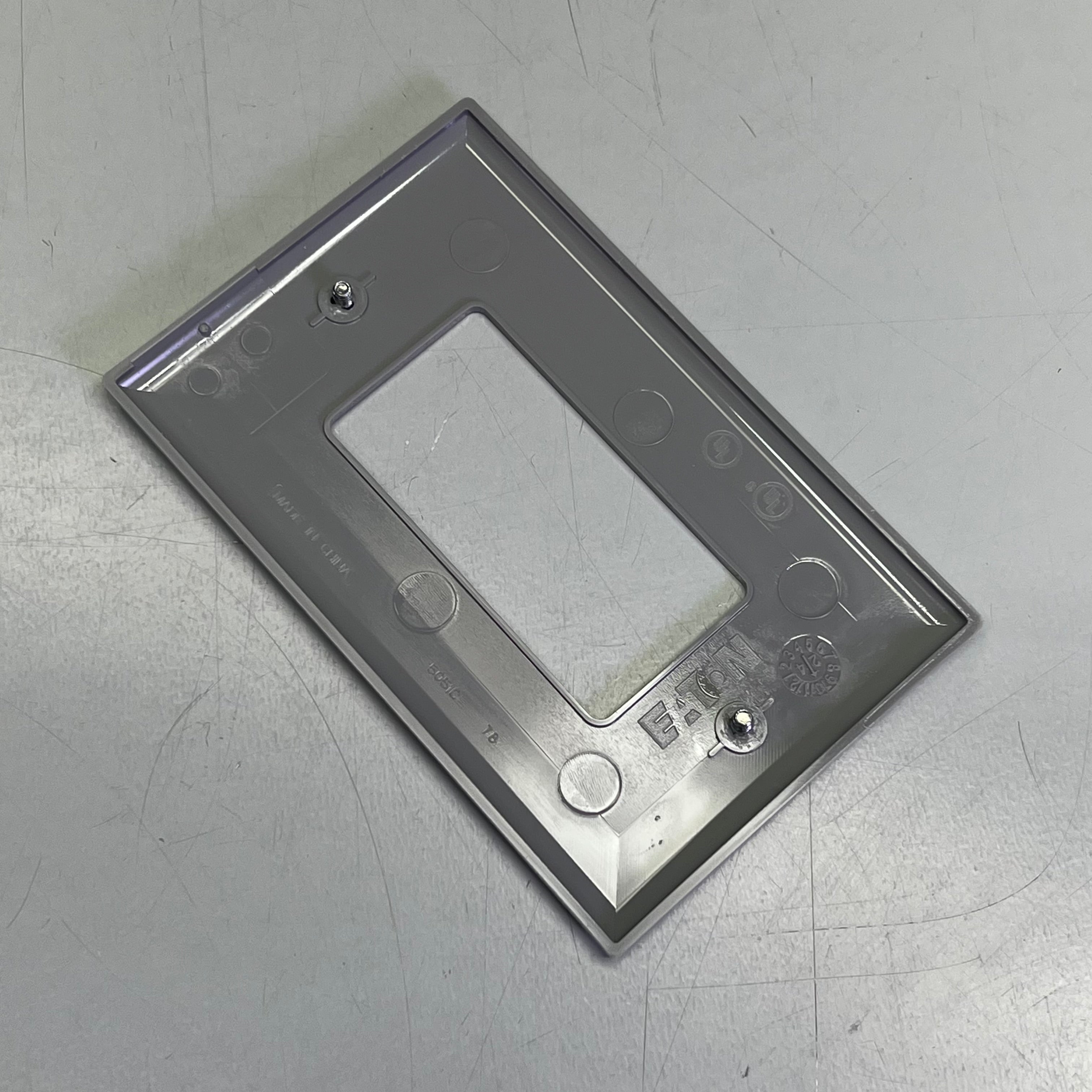 ZA@  EATON (5 PACK) Polycarbonate Single Gang GFCI Wall Plate Cutout Mid Size Grey PJ26GY