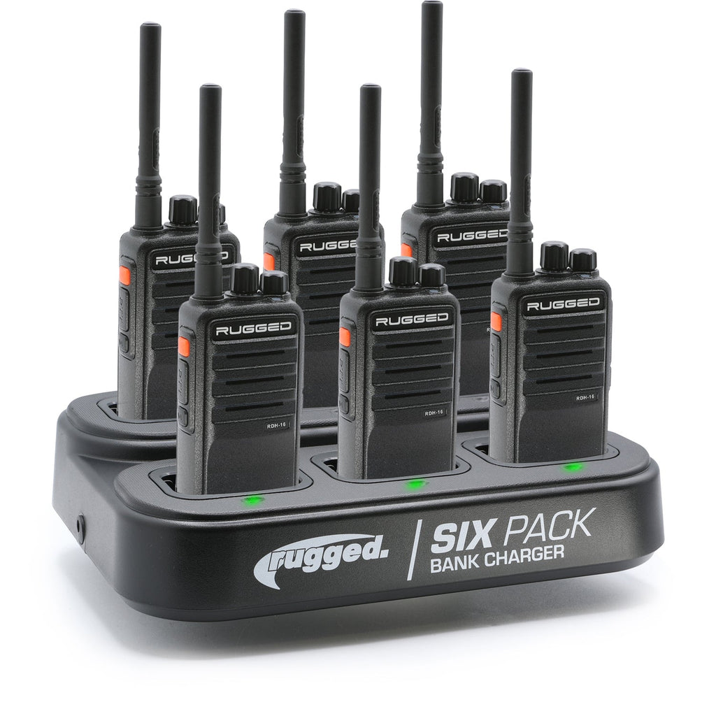 6 PACK - Choose Your Business Band Two Way Handheld Radio - RDH-16 - UHF Safety Yellow