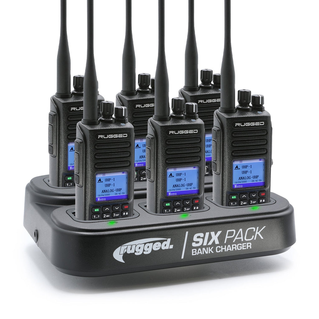 6 PACK - Choose Your Business Band Two Way Handheld Radio - R1 Safety Yellow