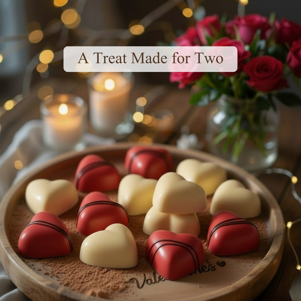 Andy Anand White Chocolate Heart Gift Box, 24 pc, 60% Cocoa – Gluten-Free, Silky Smooth, Valentine's Day, Anniversary & Special Gift