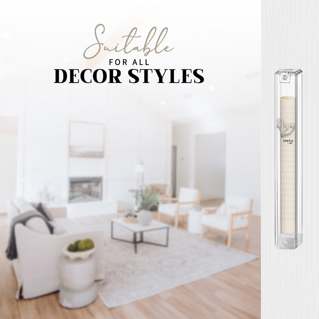 Mezuzah with Kosher Scroll – Transparent Minimalist Design with a Classic Touch