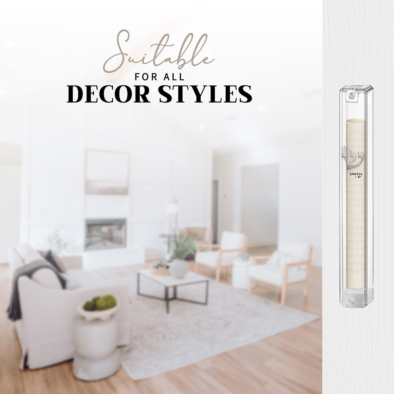 Mezuzah with Kosher Scroll – Transparent Minimalist Design with a Classic Touch