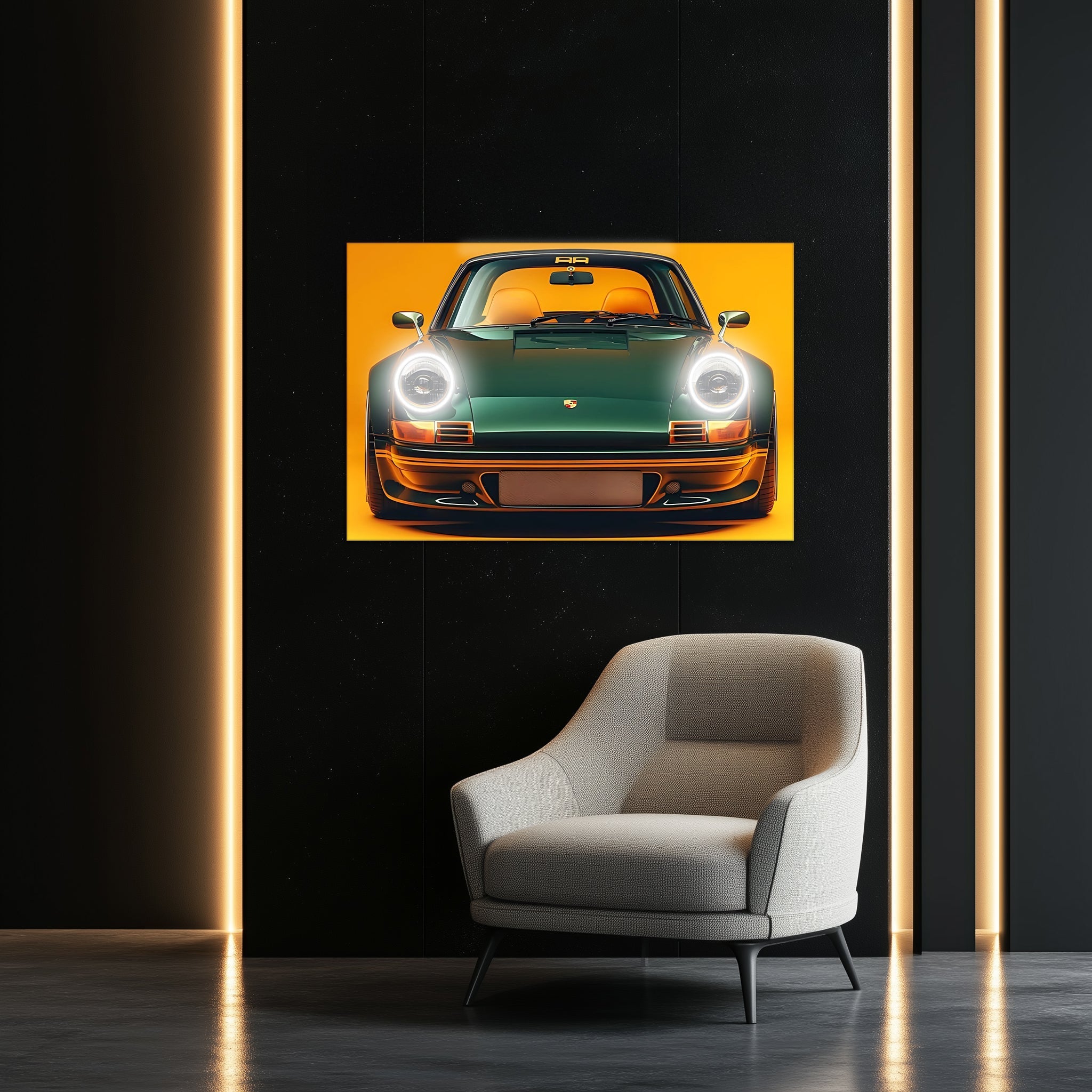 Neon LED Car Wall Art Sign - Illuminated UV Acrylic Decor