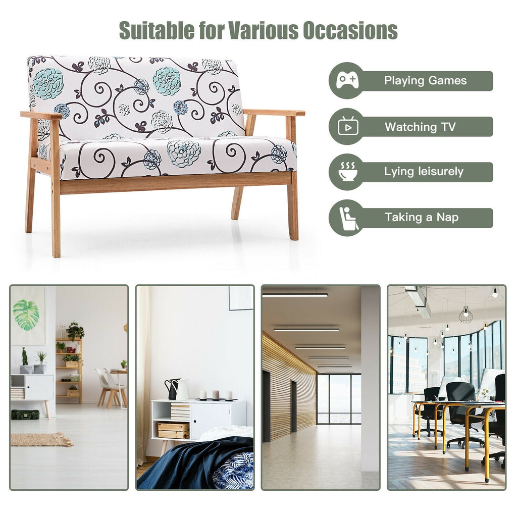 Modern Fabric Loveseat Sofa Couch Upholstered 2-Seat Armchair