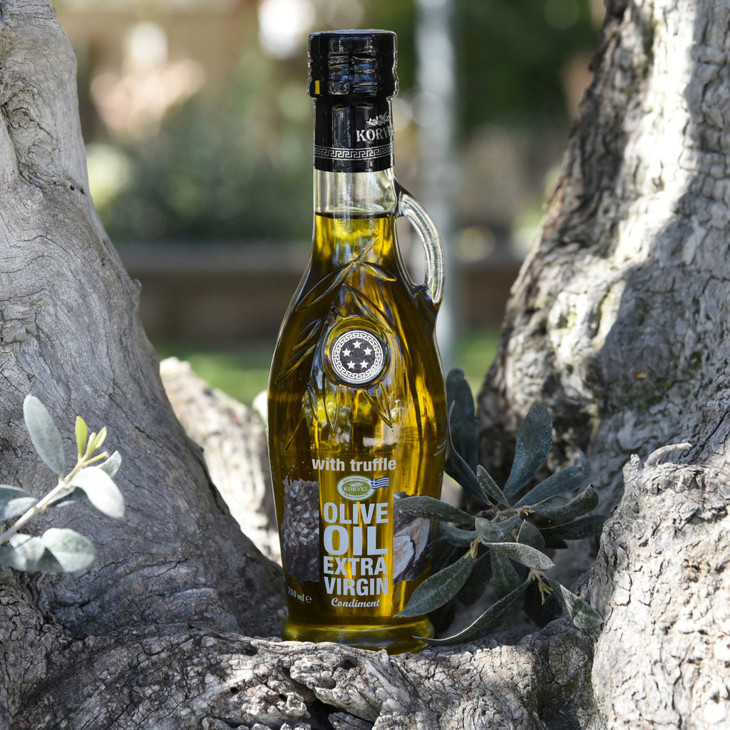KORVEL Greek Extra Virgin Olive Oil with Truffle, 8.45 fl oz - 6 Pack