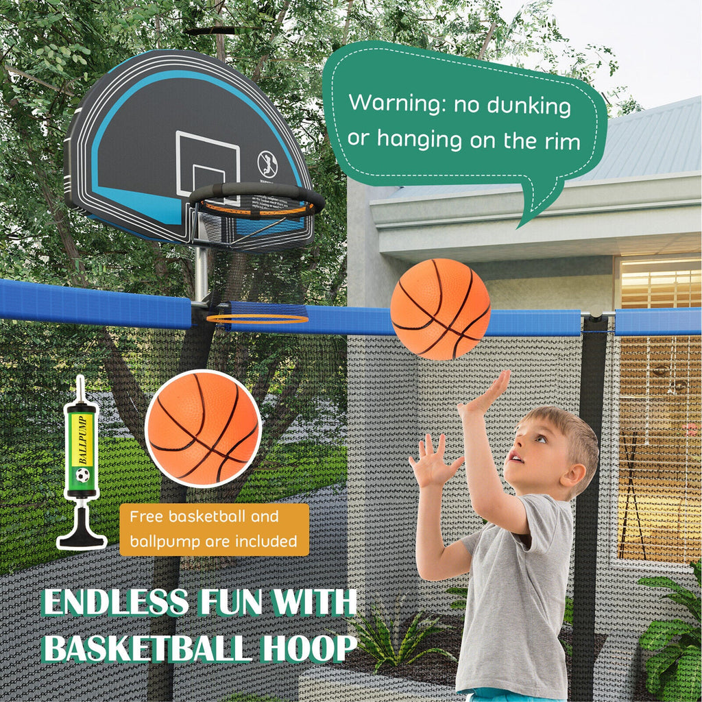 8/10 Feet Recreational Trampoline with Basketball Hoop
