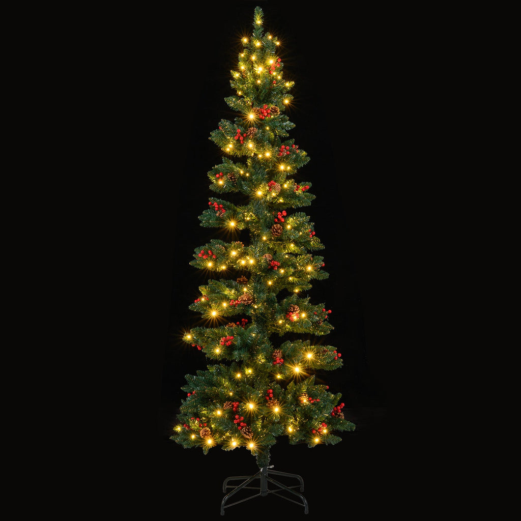 6/7 FT Pre-Lit Artificial Christmas Tree Spiral Holiday Tree with 612/791 Branch Tips and 8 Modes