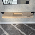 Vein Cut Travertine Natural Stone Bathroom Sink - Handmade Modern