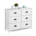 6 Fabric Drawers Storage Chest with Wooden Top