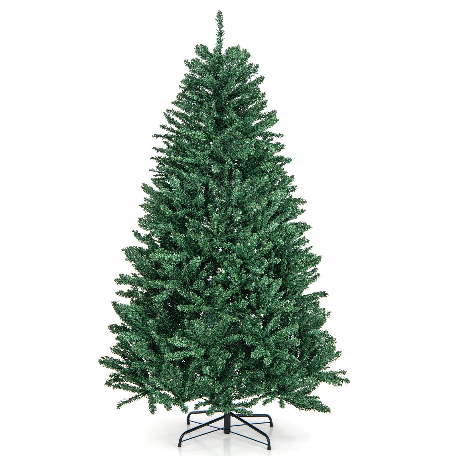 6 Feet Hinged Artificial Christmas Tree with Solid Metal Stand