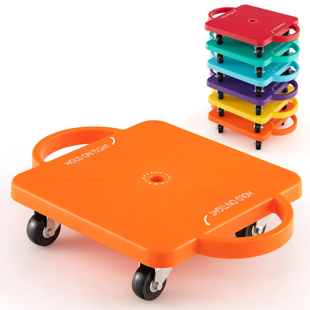 4/6-Pack Kids Scooter Board with Handles and Non-Marring Casters-6 Pack