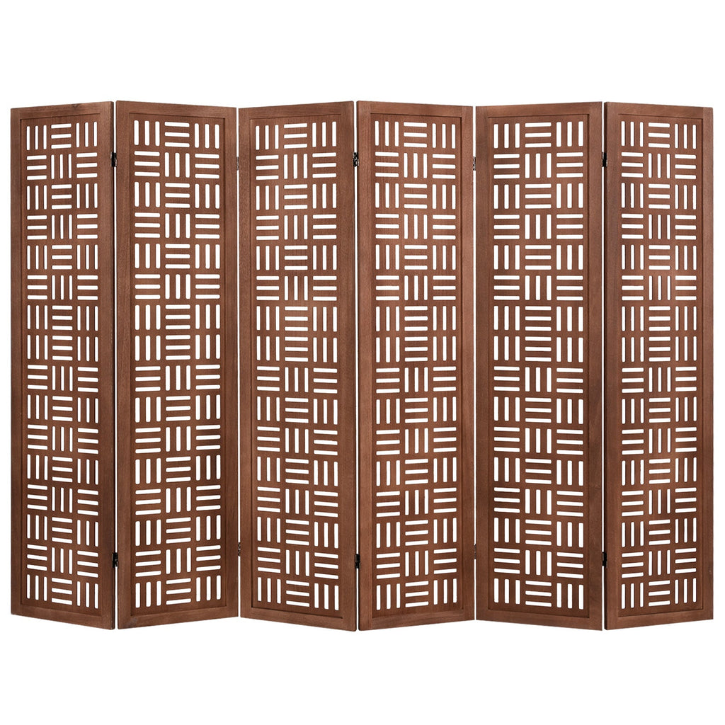 4-Panel Solid Wood Room Divider Folding Partition Stand