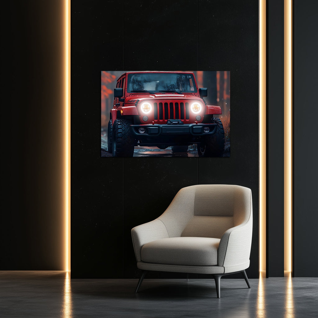 Neon LED Car Wall Art Sign Jeep Design UV Acrylic Lighted Garage