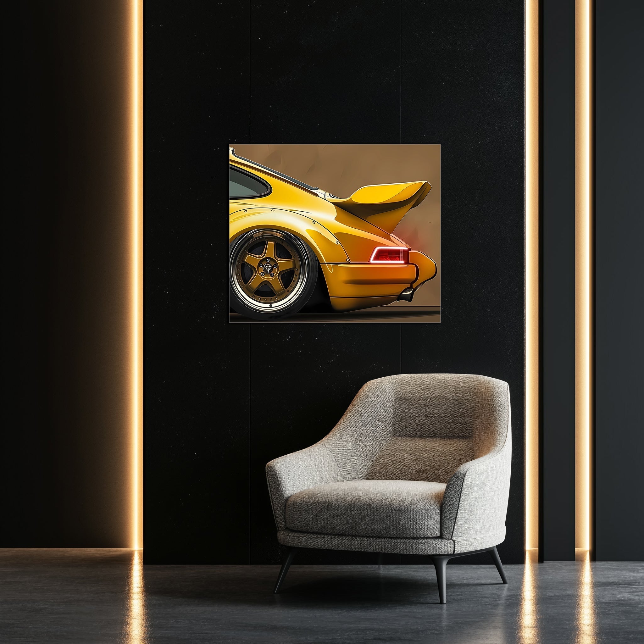 Neon LED Sports Car Wall Art Lighted Sign for Garage Home Office Living Room Decor
