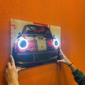 Neon LED Car Wall Art Sign - Custom UV-Printed Acrylic Decor