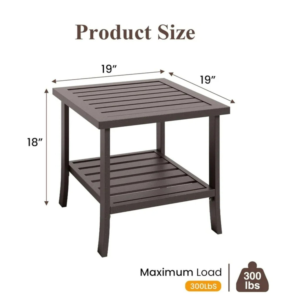 Outdoor Patio Set Steel 8 Piece Seats 9 Khaki Gray