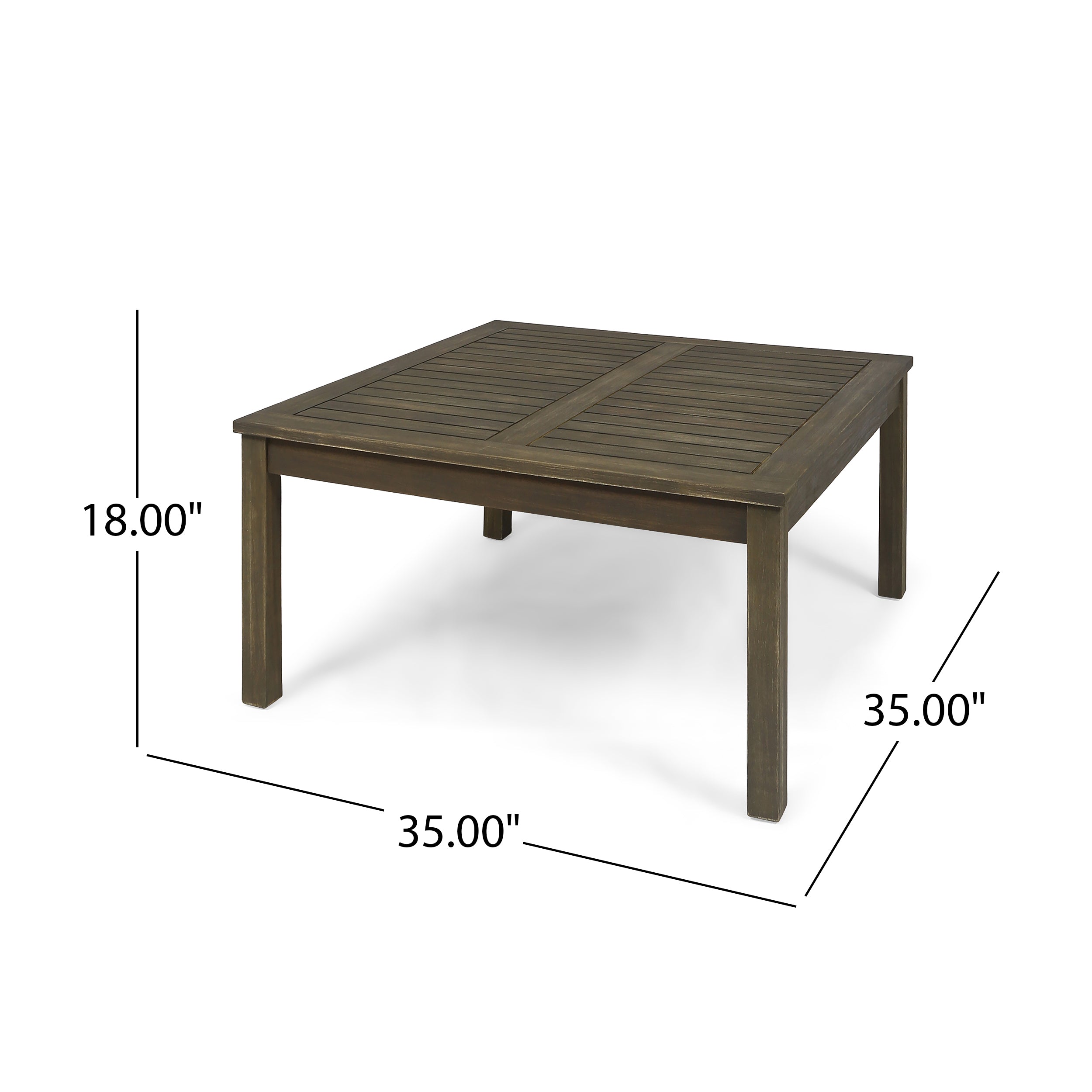 Outdoor Sectional Set Acacia Wood Dark Gray Cushion 6 Piece Seats 5